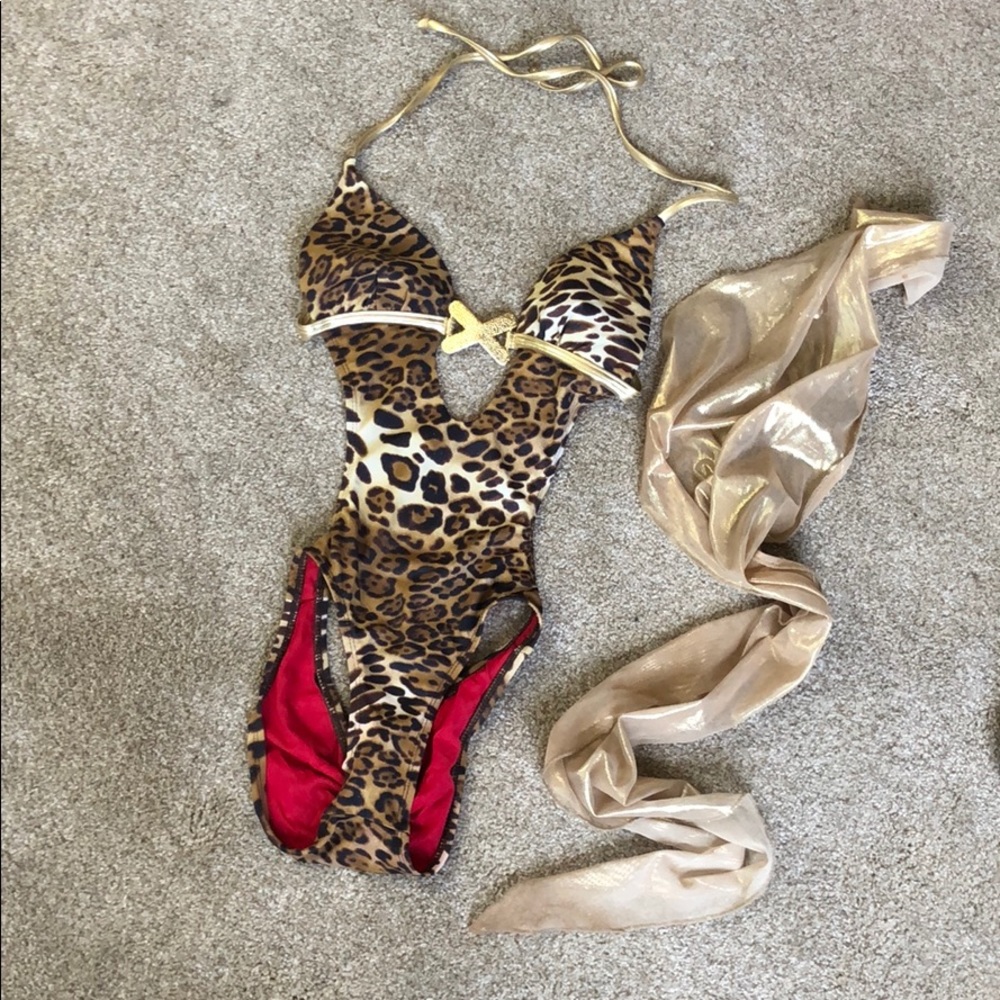 Marciano glitter animal print monokini